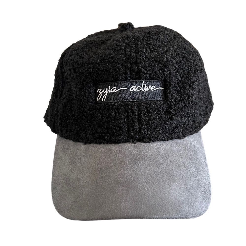 Zyia Active NEW Black & Gray Sherpa Baseball Hat